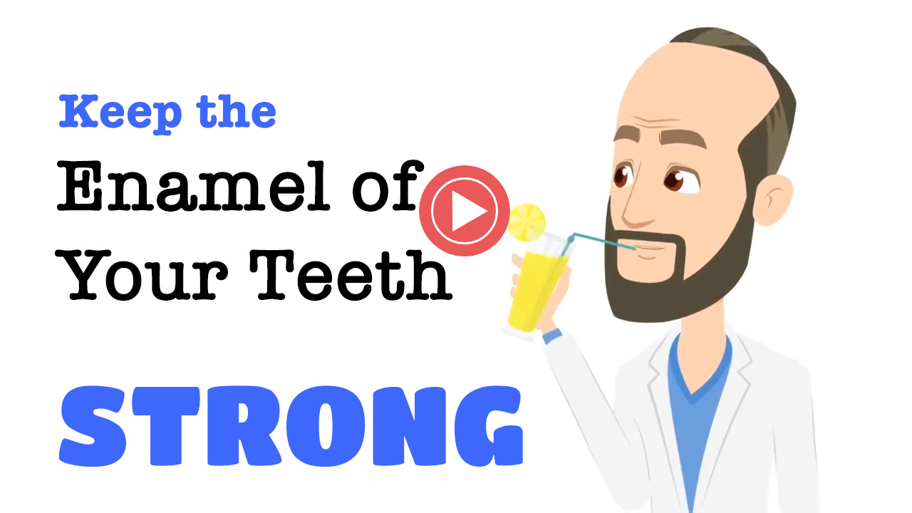 image reminding patients to keep their teeth Strong by watching what they eat and drink